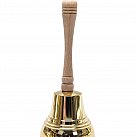 Dzwonek Z Drewnianą Rączką w Kolorze Złotym