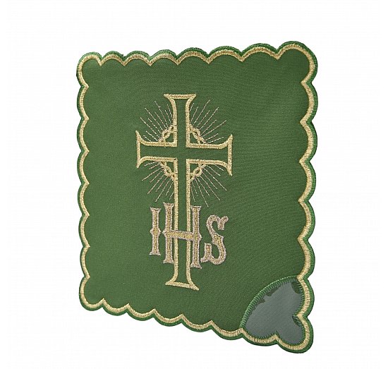 Palka zielona z haftem IHS
