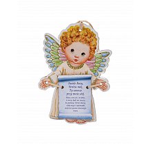 figurka aniolek na sklejce chłopiec