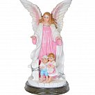 Figurka Anioł Stróż z dziećmi różowy