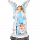 Figurka Anioł Stróż z dziećmi niebieski
