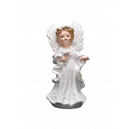 Figurka aniołek w białej sukieneczce