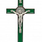 Krzyż św. Benedykta zielony 12,5 cm