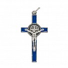 Krzyż św. Benedykta niebieski 4 cm