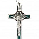 Krzyż św. Benedykta zielony 7 cm