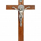 Krzyż drewniany Benedykt ciemny 16 cm