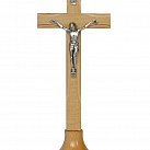 Krzyż drewniany stojący z frezem 22 cm jasny