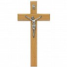 Krzyż drewniany z frezem jasny 17 cm