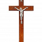 Krzyż drewniany z frezem ciemny 20 cm