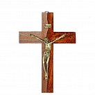 Krzyż z drewna egzotycznego Sapeli brąz 20 cm