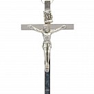 Krzyż metalowy 8 cm kolor srebrny