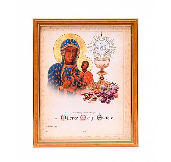 Obrazek do Pierwszej Komunii Świętej , Matka Boża Częstochowska