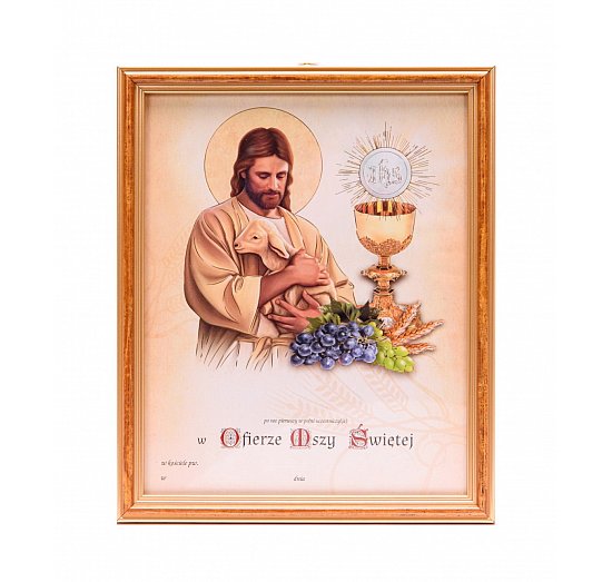 Obrazek do Pierwszej Komunii Świętej, JEZUS DOBRY PASTERZ