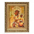 Obraz Matka Boża Częstochowska w bursztynowej (ozdobna rama)