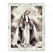 Obraz Matka Boska Niepokalana duży biała przecierana rama