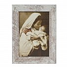 Obraz Matka Boża Troskliwa biała przecierana rama mała