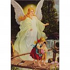 Obrazek święty Anioł Stróż kładka na plexi