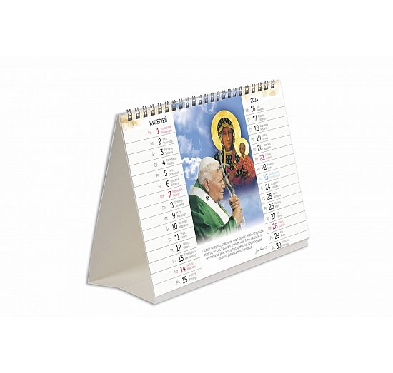 Kalendarz biurkowy 2024 ze św. Janem Pawłem II