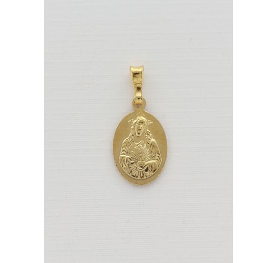 Medalik srebrny pozłacany Matka Boża Szkaplerzna 