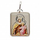 Medalik srebrny Matka Boża Szkaplerzna w kolorze WZÓR 2