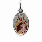 Medalik srebrny Matka Boża Szkaplerzna w kolorze