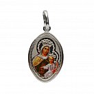 Medalik srebrny Matka Boża Szkaplerzna w kolorze