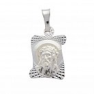 Medalik srebrny diamentowany JEZUS