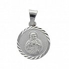 Medalik srebrny diamentowany Serce Jezusa i Matka Boska Szkaplerzna