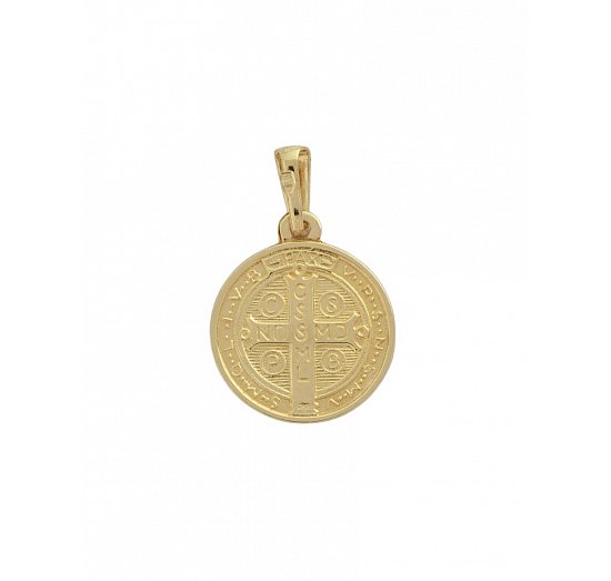 Medalik złoty z wizerunkiem św. Benedykta